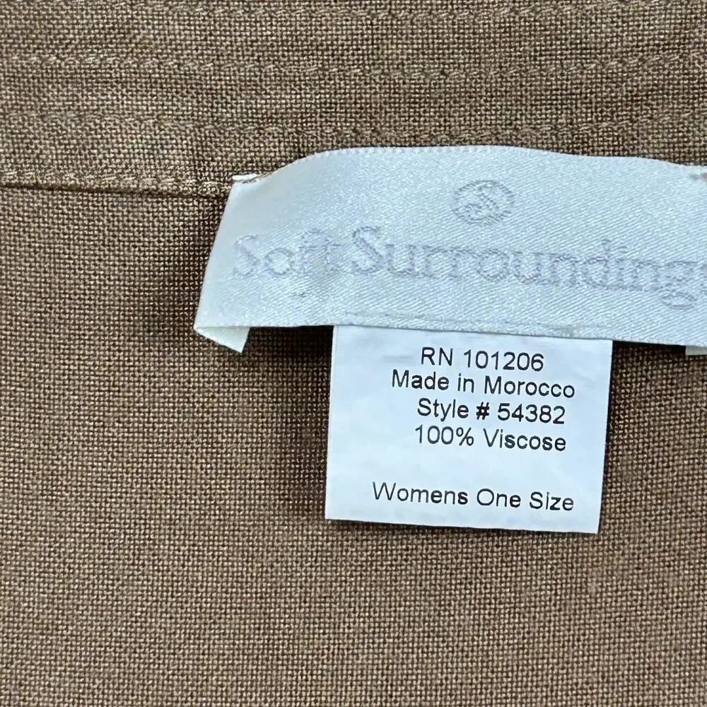 Vintage Soft Surroundings Tunic Top Womens One Size Brown Dolman 3/4 Sleeve - Picture 2 of 9